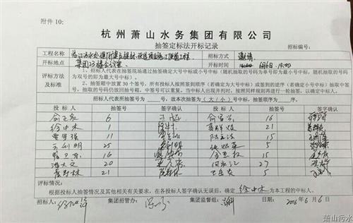 中标信息 - 杭州萧山污水处置惩罚有限公司
